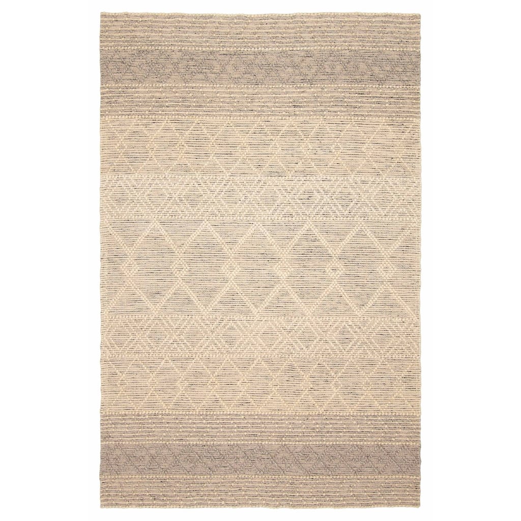 ECARPETGALLERY Braid weave Sienna Cream Wool Rug - 5'1 x 7'9