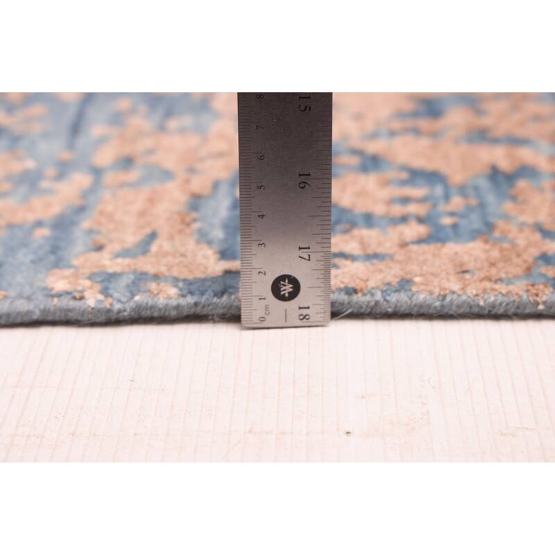 ECARPETGALLERY Hand-knotted Legacy Dark Blue Silk, Wool Rug - 7'10 x 10'2