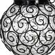 Exhart Solar Round Glass and Metal Hanging Lantern with 15 LED Fairy Firefly String Lights, 7 by 21 Inches