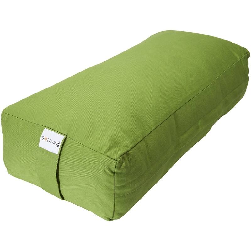 Sol Living Rectangular Yoga Bolster Meditation Cushion - Cotton - Green
