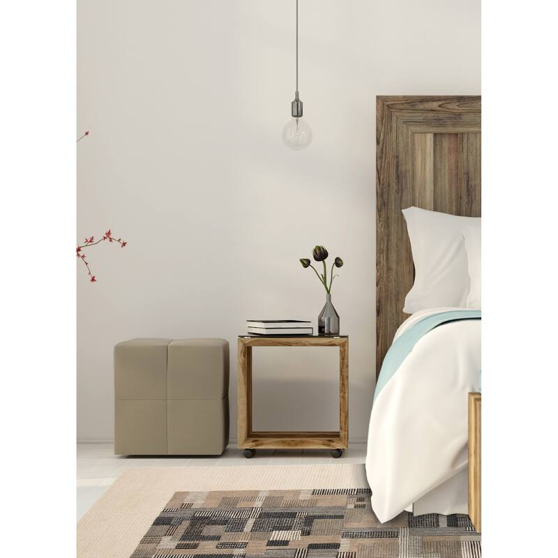 ECARPETGALLERY Hand Tufted Timeless Khaki Wool Rug - 5'0 x 8'0