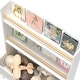 preview thumbnail 4 of 11, White Kids Toy Storage and Bookshelf Magazine Rack Cabinet Organizer - 26.77”L x 12.6”W x 36.61”H