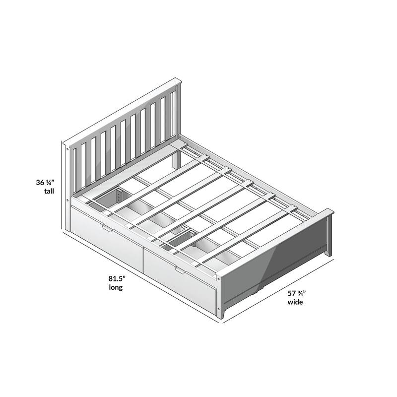 Max and Lily Full Bed with Under Bed Storage Drawers