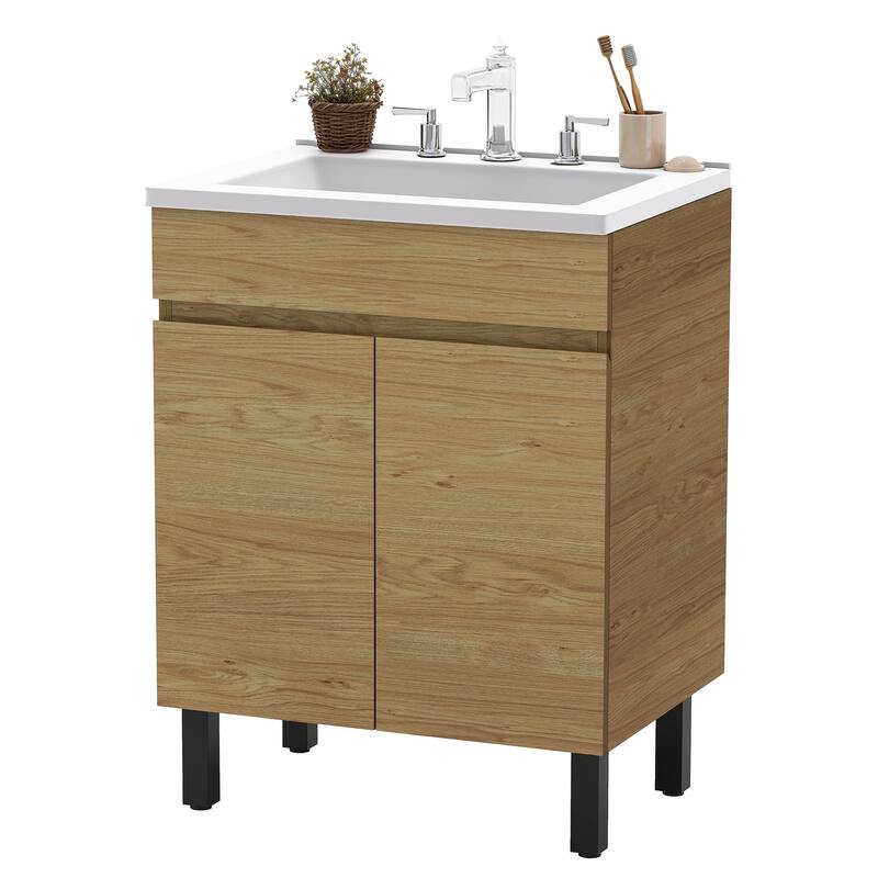 Moasis 25'' Free-Standing Bathroom Vanity with SMC Top and Cabinets