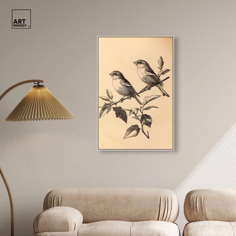 Pair of Finches I Canvas by Art Remedy