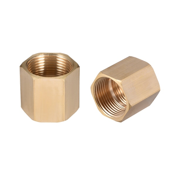 Brass Pipe Fitting,3/4" G Female Thread Straight Brass Hex Rod Pipe Fitting 2pcs - 3/4" G Female 2pcs