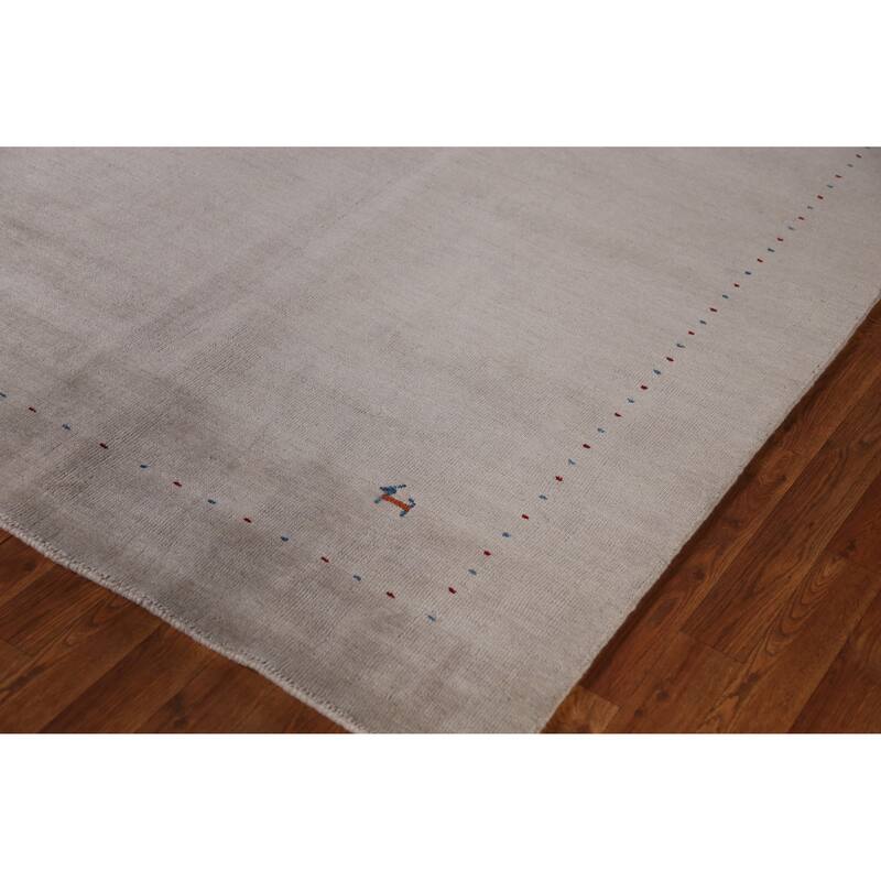 Hand Knotted Oriental 100% Wool Carpet Tribal Tribal Greys & Charcoal Gabbeh Area Rug - 7' 7'' X 5' 3''