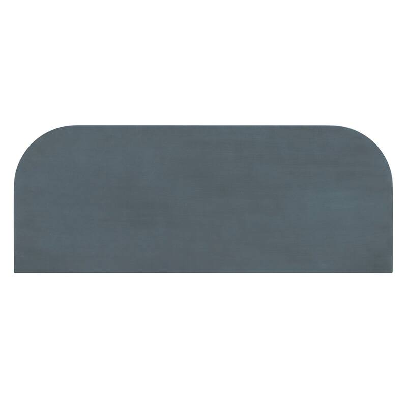 Narrow Console Table with Curved Corner, Retro Entryway Table with Top Drawer and Open Shelf