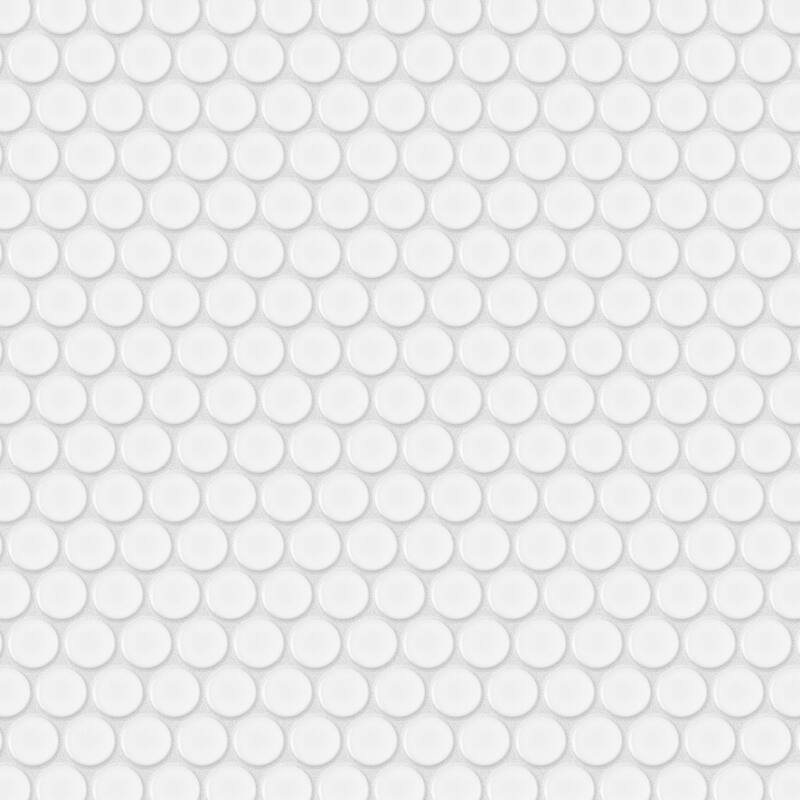 Merola Tile Metro Penny Glossy White 9-3/4" x 11-1/2" Porcelain Floor and Wall Tile