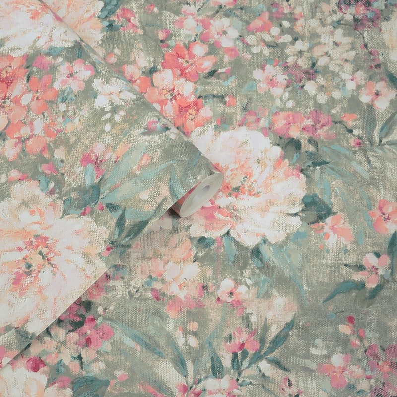 Laura Ashley Mayville Hedgerow Green Wallpaper