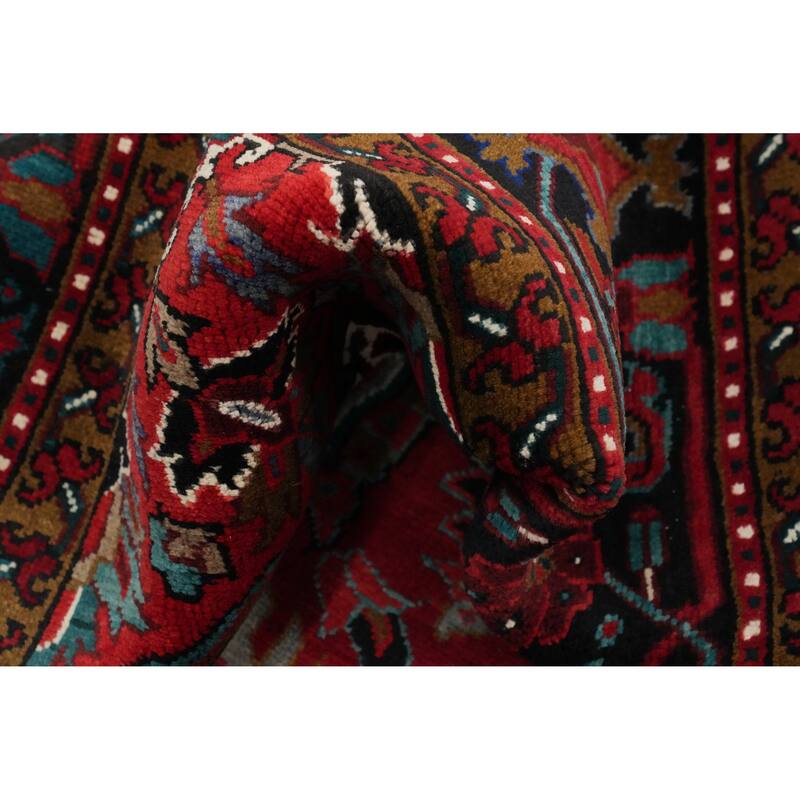 Hand Knotted Oriental 100% Wool Carpet Traditional Floral Red Heriz Area Rug - 12' 11'' X 9' 6''