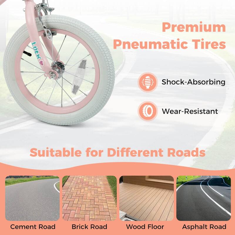 Costway 12/14/16/18 Inch Kids Bike for Girls Boys Age 3-8 Years with - See Details