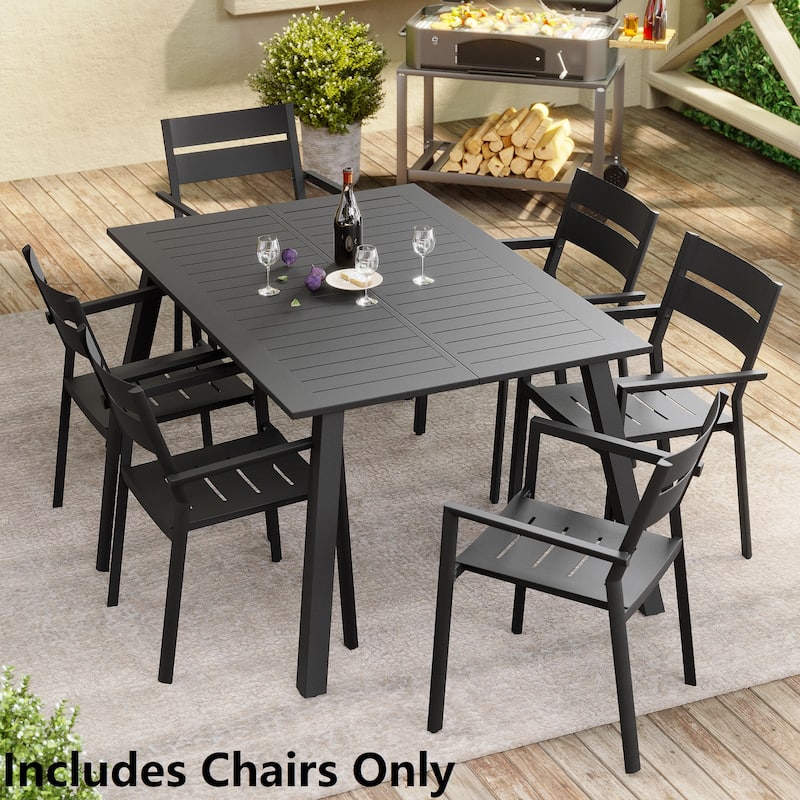 Outdoor Indoor Modern Aluminum Dining Chairs Stackable - See Picture