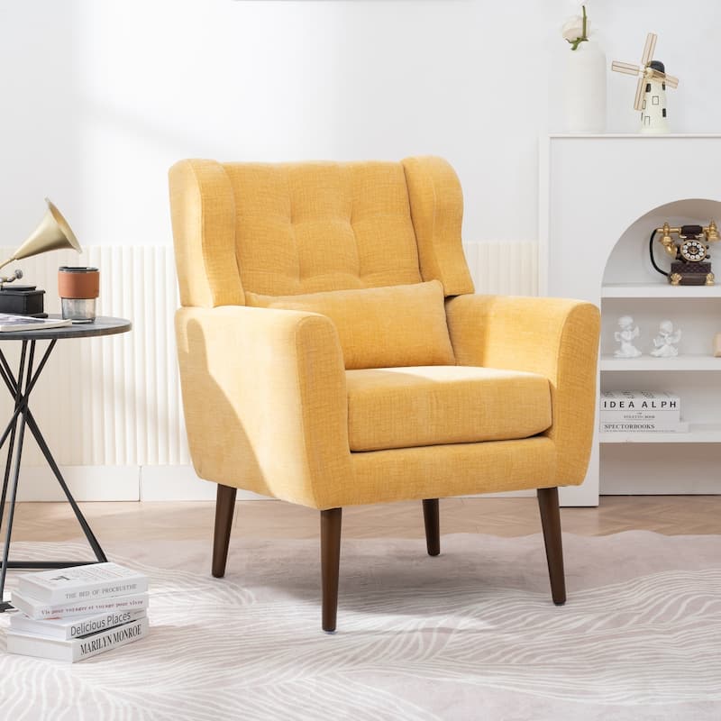 Mid Century Modern Chair with Chenille Fabric Lounge Arm Chairs