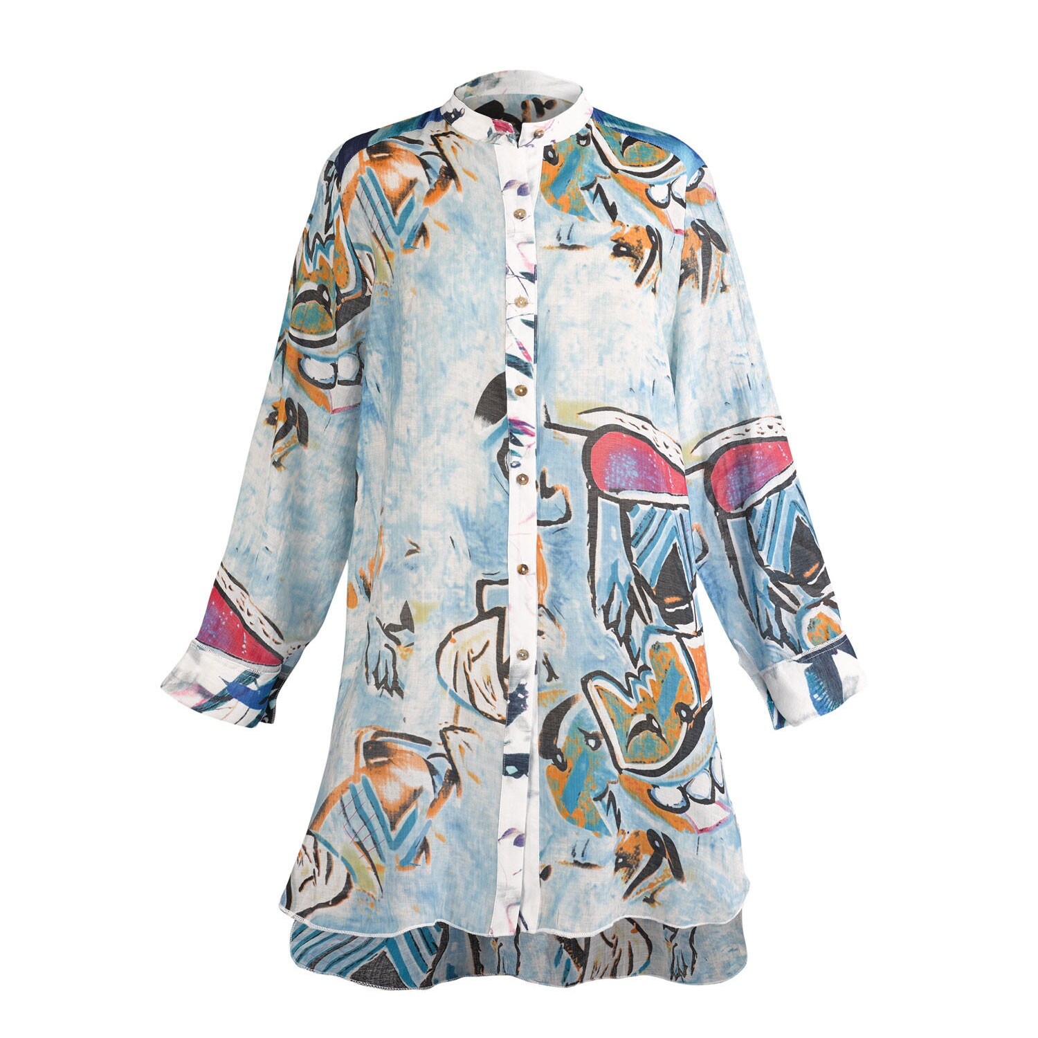Shop Radzoli Women S Abstract Art Print Tunic Top Button Front