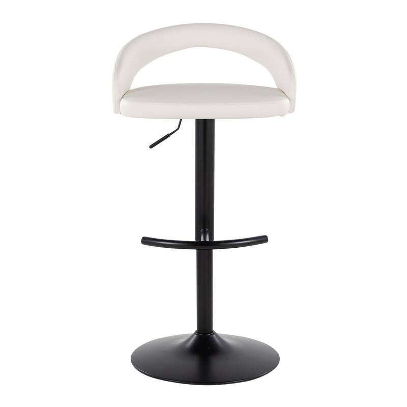 Grotto Upholstered Adjustable Barstool with Black Base