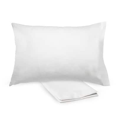 BreathableBaby Cotton Percale Pillowcase, For 13" x 18"/33 x 46 cm Toddler Pillow, Solids (2-Pack)