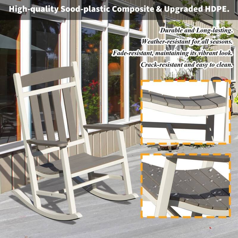 Domi Outdoor Rocking Chair Set – High Back, Weather-Resistant Porch Rockers for Patio