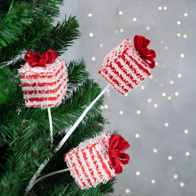 26" Triple Candy Cane Gift Boxes Christmas Pick - 26