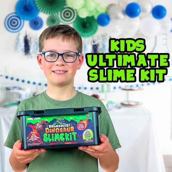 Kit Slime DIY Dinosaure Galaxie Phosphorescent - Jouets Dino, Slime Lumineux, Activité Créative Enfants Kit Créatif Enfant Dinosaure