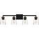 preview thumbnail 1 of 5, Almany 4-Light Matte Black Bath Light