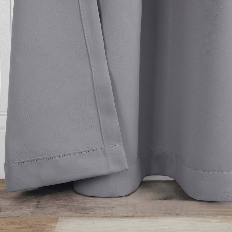 Modern Solid Room Darkening Blackout Curtains, Rod Pocket, Set of 2