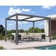 preview thumbnail 23 of 74, PURPLE LEAF Outdoor Louvered Pergola with Adjustable Metal Roof for Patio Pergola 10' x 12' - Grey & White