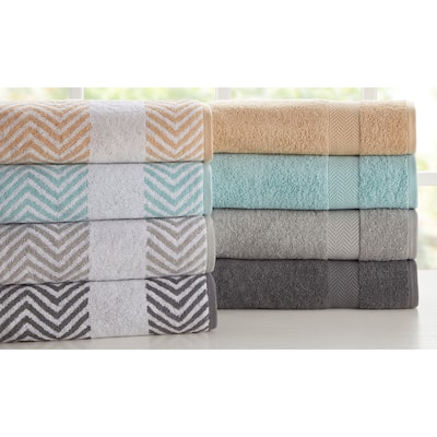 Kathy Ireland 6 Piece Chevron Jacquard Towel Set with LetsDry