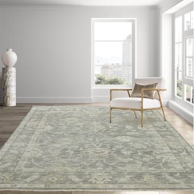 Hand Knotted Turkish Oushak Gray Wool Traditional Oriental Area Rug
