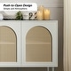 preview thumbnail 14 of 35, Ulysses Farmhouse 56"W Storage 3-Door Rattan Sideboard with Adjustable Shelves by HULALA HOME