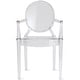 preview thumbnail 21 of 22, Stackable Acrylic Dining Chair, Oval Back Ghost Kitchen Patio Vanity Armchair for Indoor or Outdoor Use, Clear Clear