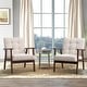 preview thumbnail 9 of 24, Ebello Mid-Century Modern Upholstered Leather Accent Chair with Solid Wood Frame Beige - 2PCS