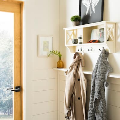 SAFAVIEH Freya White Hanging Storage Wall Rack - 28" x 5.9" x 12"