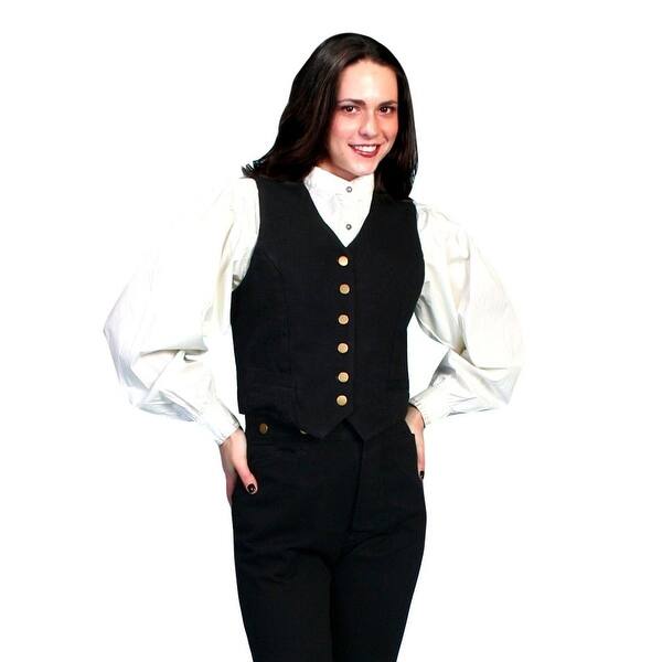 Shop Scully Old West Vest Womens Cotton Canvas Metal Button Fitted