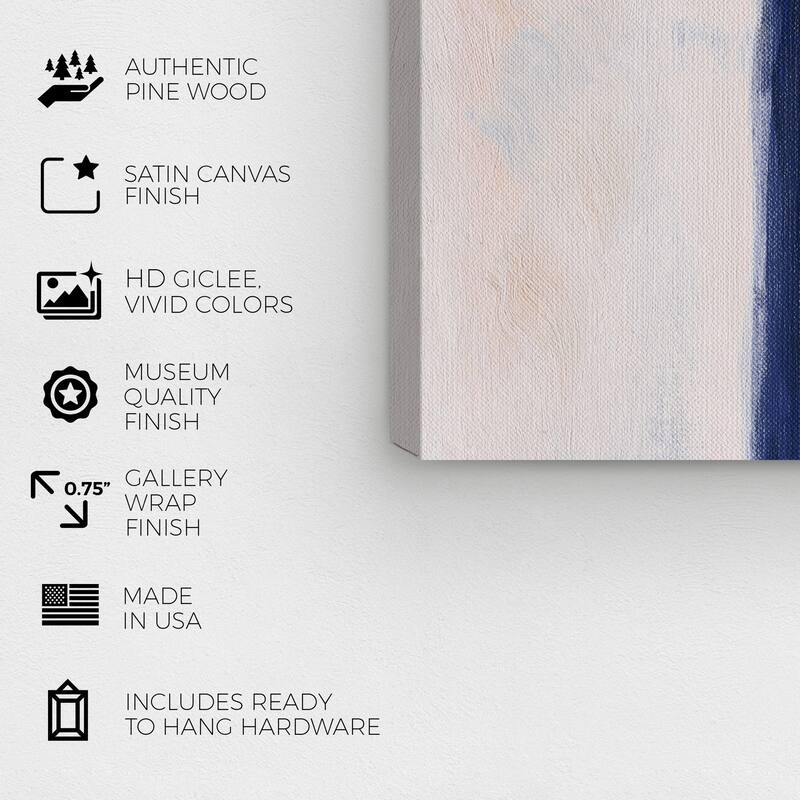 Wynwood Studio Canvas Abstract Baile Suave Blue and Rustic Wall Art Canvas Print