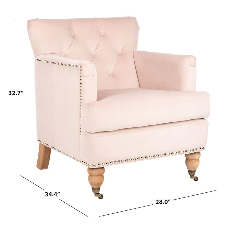 SAFAVIEH Tori Antiqued Tufted Club Chair - 28" x 34.4" x 32.7". - 28"W x 34"D x 33"H