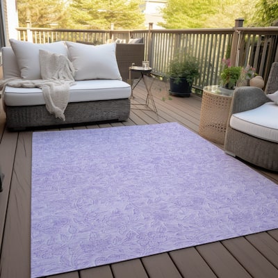 Machine Washable Indoor/ Outdoor Chantille Floral Farmhouse Rug
