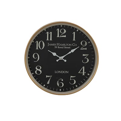 Metal Decorative Wall Clock - Black - Roche River Decor