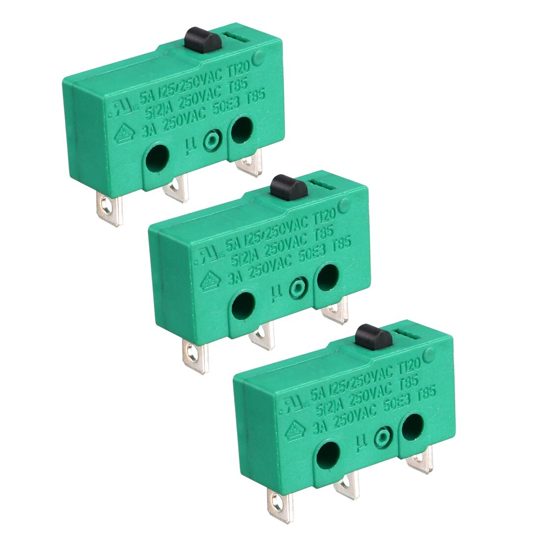 thumbnail image 2 of Uxcell 2pcs KW3-OZ SPDT Micro Limit Switches – 16A 125/250VAC Hinge Lever Type 2 of 5
