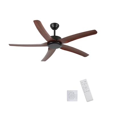 52 inch Ceiling Fan No Light 5 Reversible ABS Blades 6 Speed Low Profile Living Room