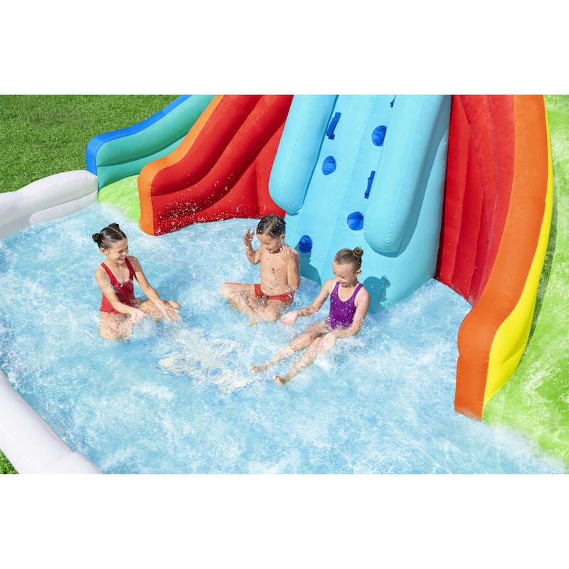 H20GO Let It Rain Inflatable Mega Water Park W/ Extra Large Splash Pool