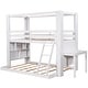preview thumbnail 16 of 20, Solid Wood Twin Over Full Bunk Bed with Desk&Shelves,Green