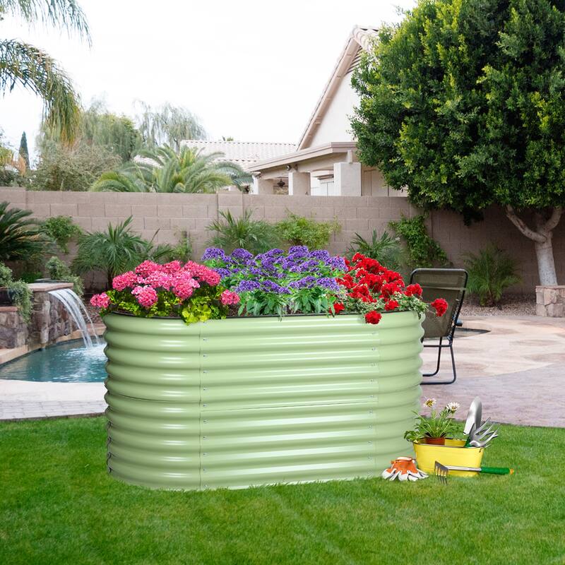 Aoodor 2 in 1 Modular Aluzinc Metal Raised Garden Bed Outdoor Garden