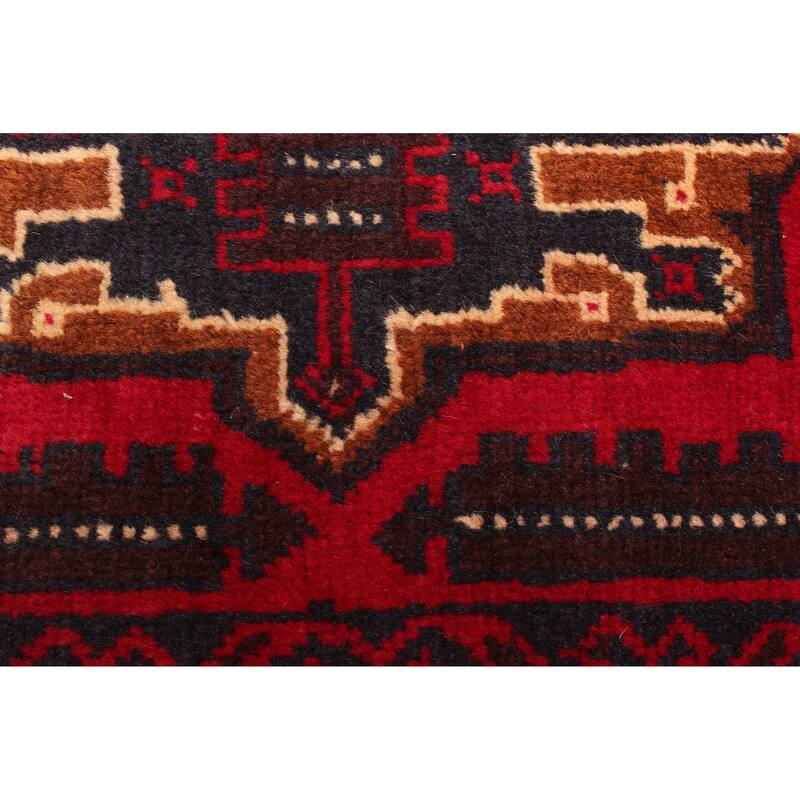 ECARPETGALLERY Hand-knotted Teimani Red Wool Rug - 3'4 x 6'1