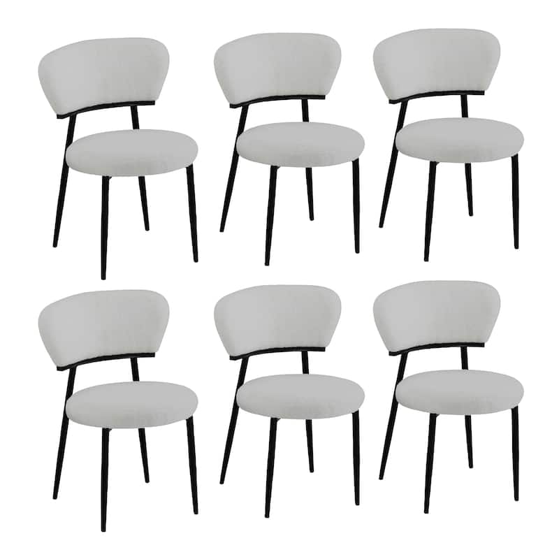 Hearth Upholstered Dinning Chair Set by Christopher Knight Home - White+Black - Set of 6