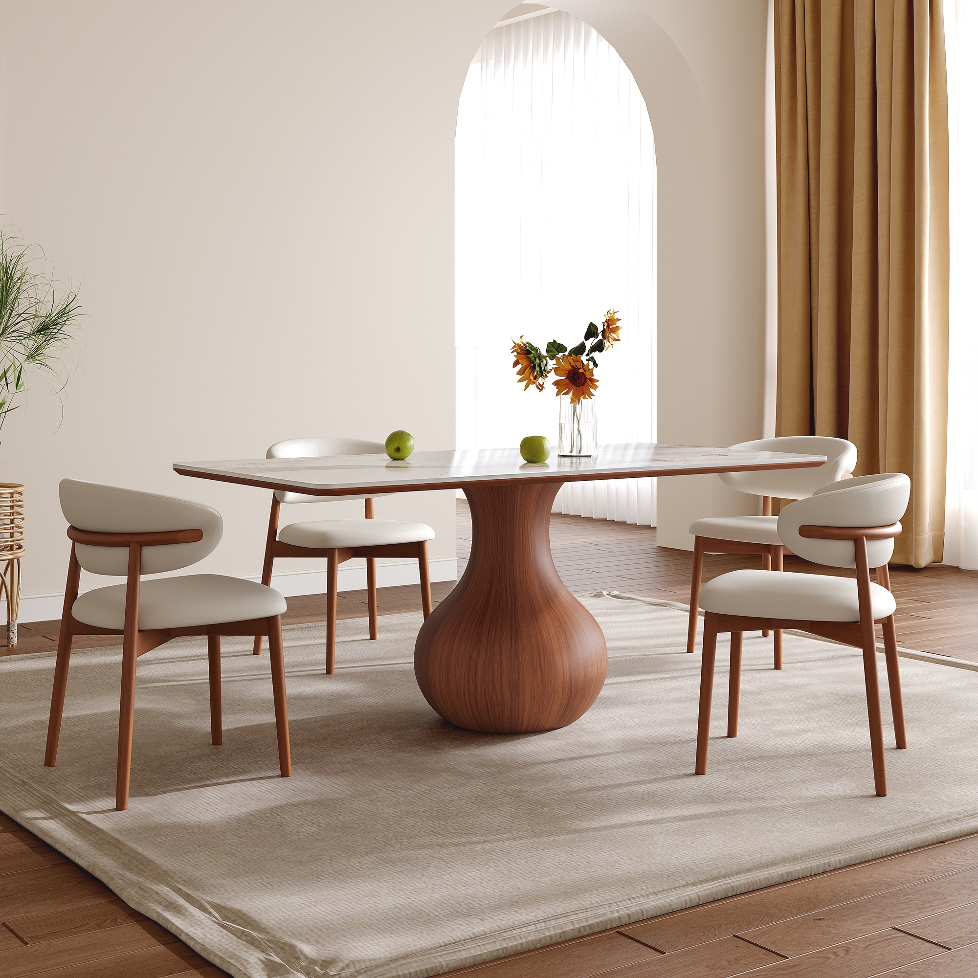 Mid-century Kitchen Table Dining Room Table 63"/71"