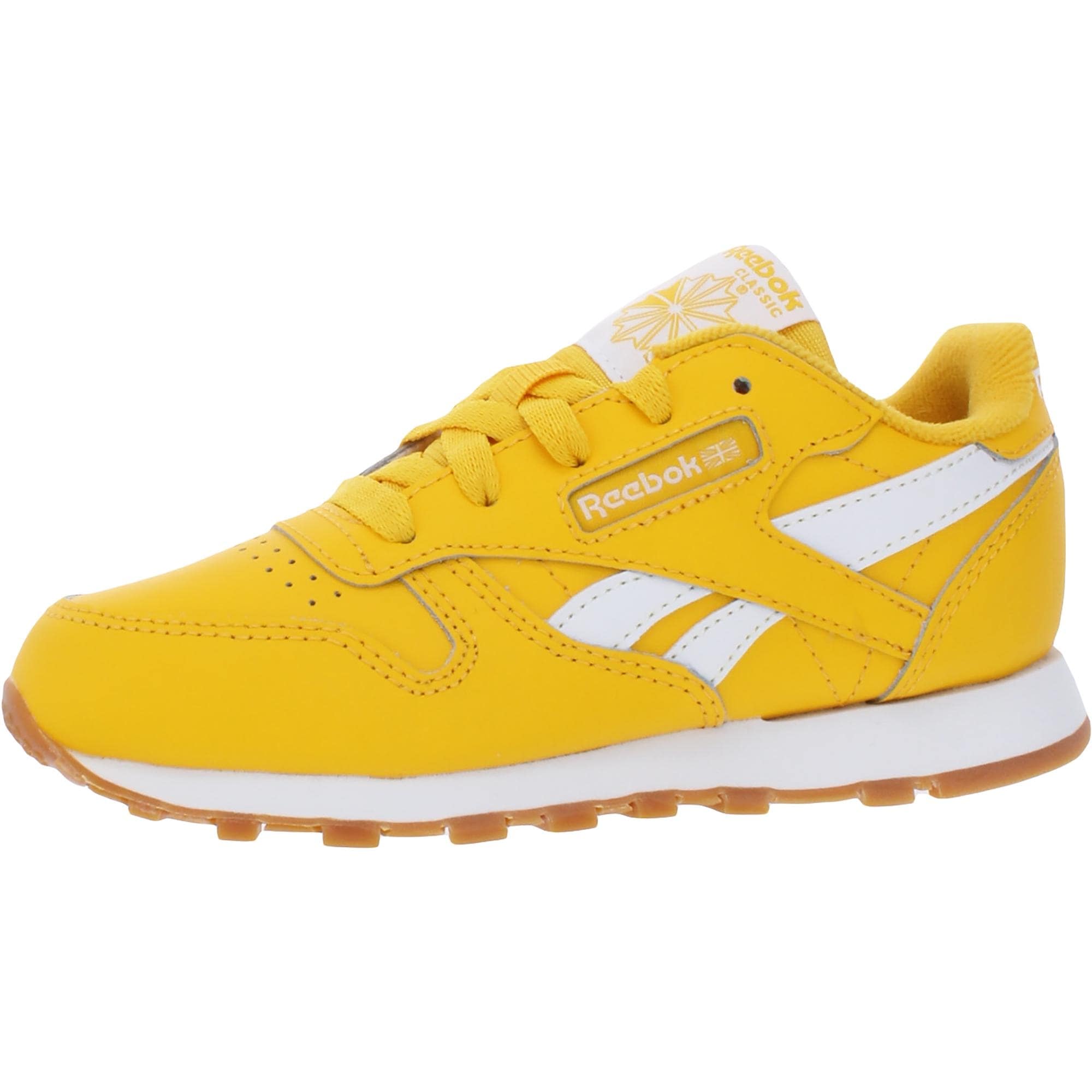 Reebok Leather Running Shoes Gym Exercise - Yellow/Toxic Yellow/White - Overstock -