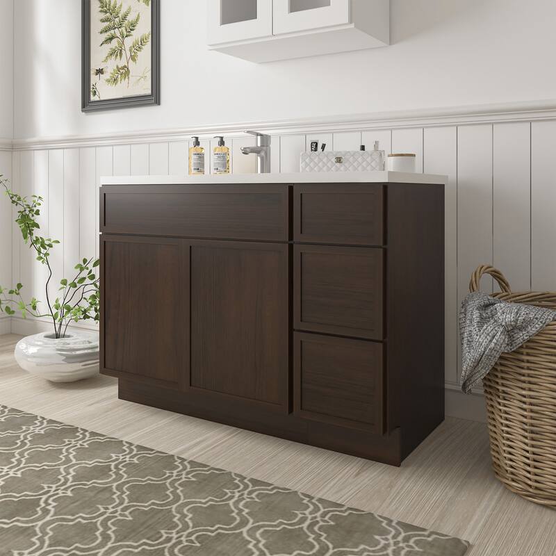 Vanity Art 42" Birch Freestanding Bathroom Vanity Cabinet without Top