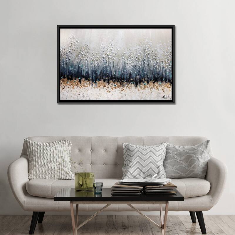 iCanvas "Simple Sophistication - Blue White Neutral" by Nada Khatib Framed Canvas Print