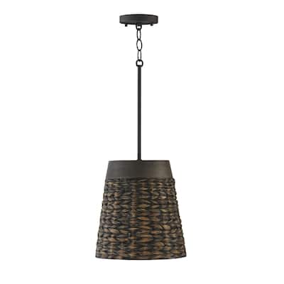 Tallulah 1-light Small Pendant w/ Mango Wood & Water Hyacinth